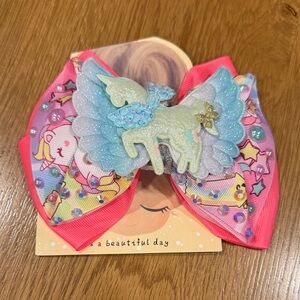Hand Crafted Pink and Blue Unicorn Hair Bow